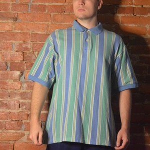 Vintage Pastel Colorblock Striped Shirt